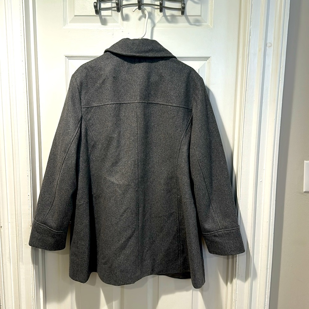 London Fog Zip Wool Peacoat Grey - image 2